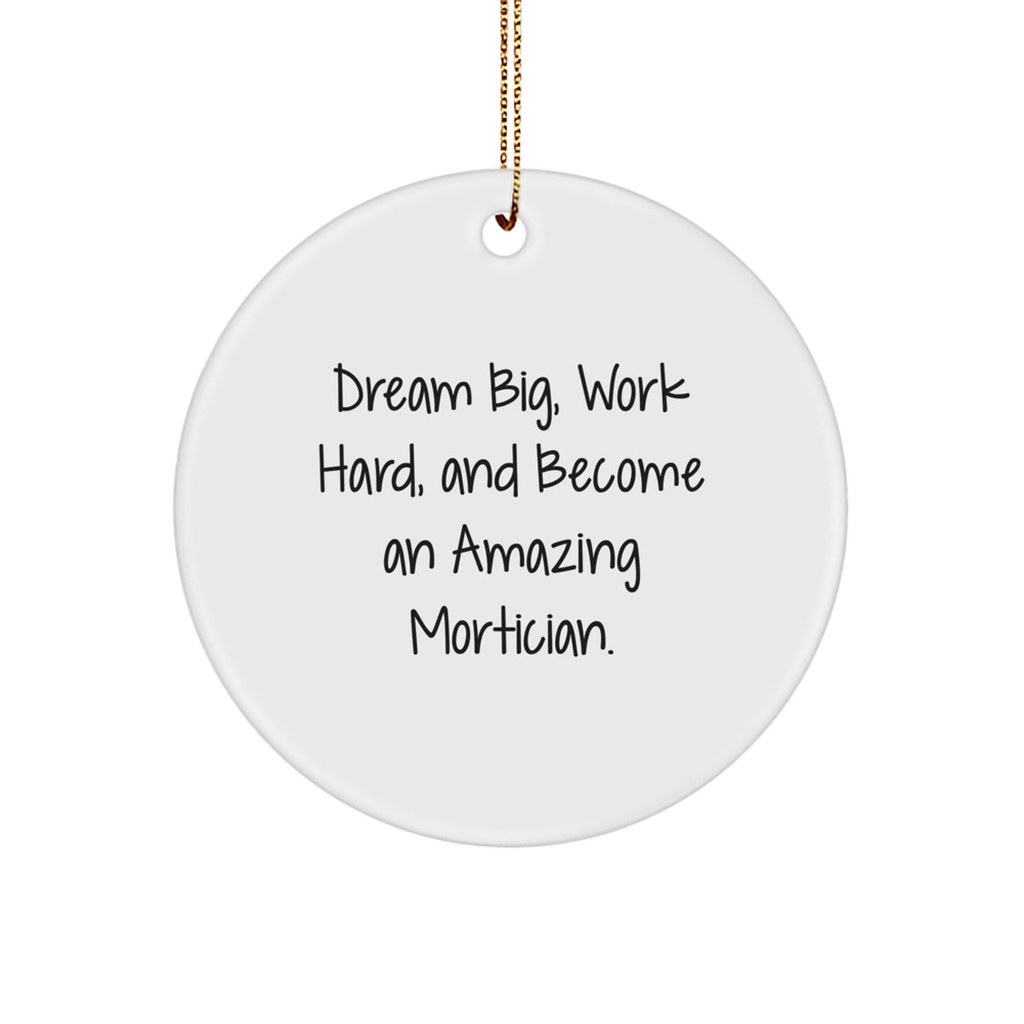 Funny Mortician Inspiration Gifts from Friends for Mortician Men and Women Christmas Unique Circle Ornaments Dream Big and Work Hard - Image 1