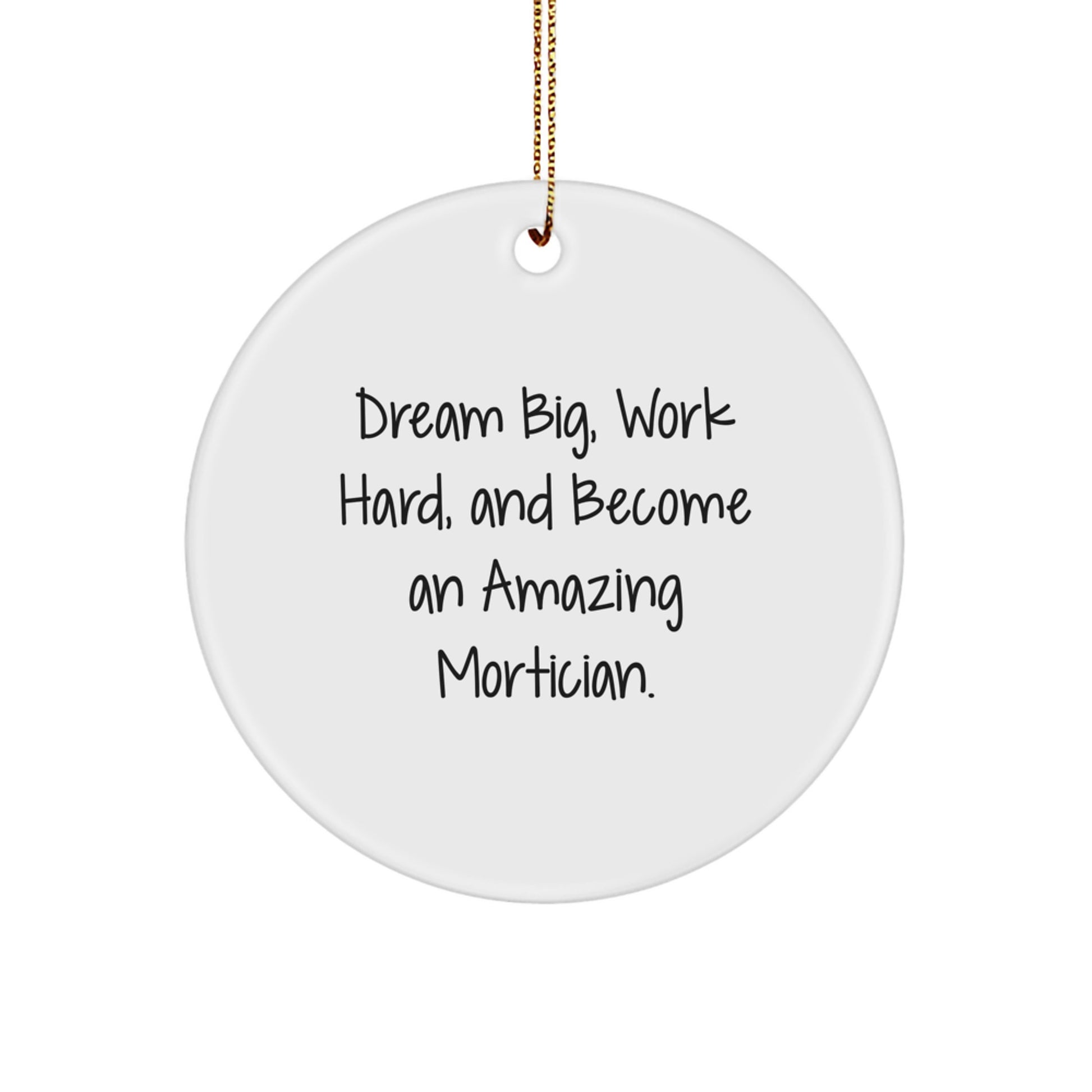 Funny Mortician Inspiration Gifts from Friends for Mortician Men and Women Christmas Unique Circle Ornaments Dream Big and Work Hard - Image 1