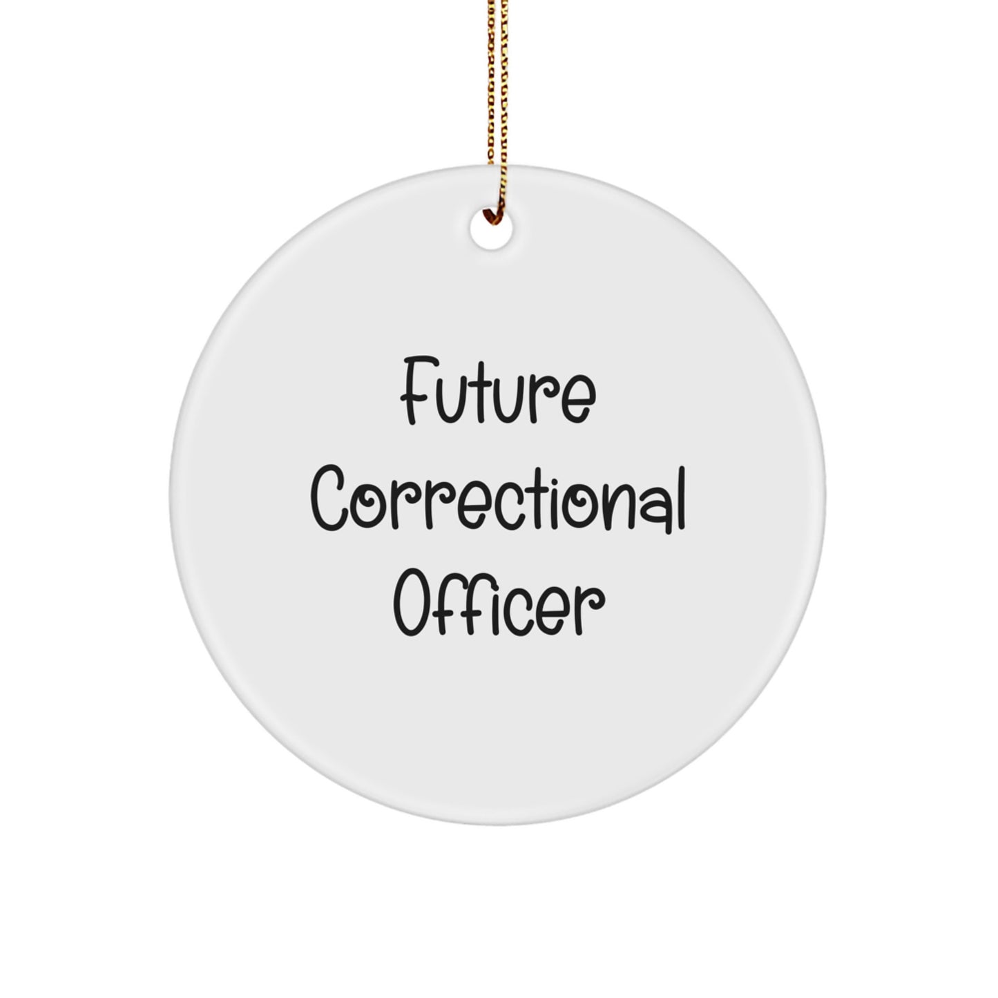 Funny Future Correctional Officer Gifts for Men Correctional Officer Christmas Unique Circle Ornament Gifts from Friends Coworkers Family - Image 1