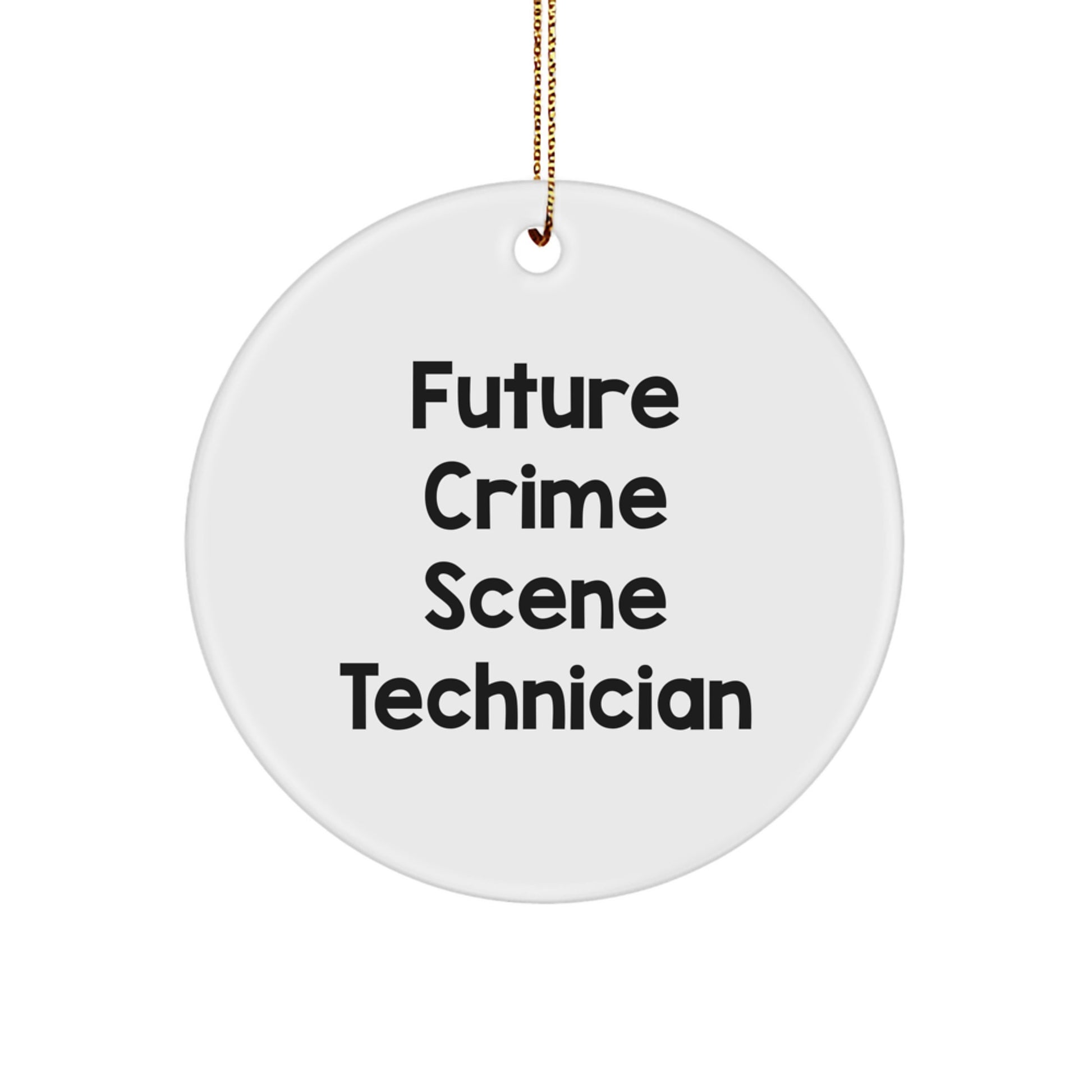 Funny Future Crime Scene Technician Christmas Unique Gifts from Family, Circle Ornament for Men, Women, Friends - Inspirational Quote Gifts for Crime Scene Technician - Image 1