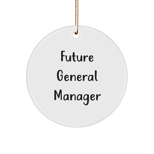 Funny Inspirational Quotes for Future General Manager Christmas Unique Gifts from Friends, Coworkers, Family - Circle Ornament, Unique General Manager Office Decor, Desk Accessories - Image 1