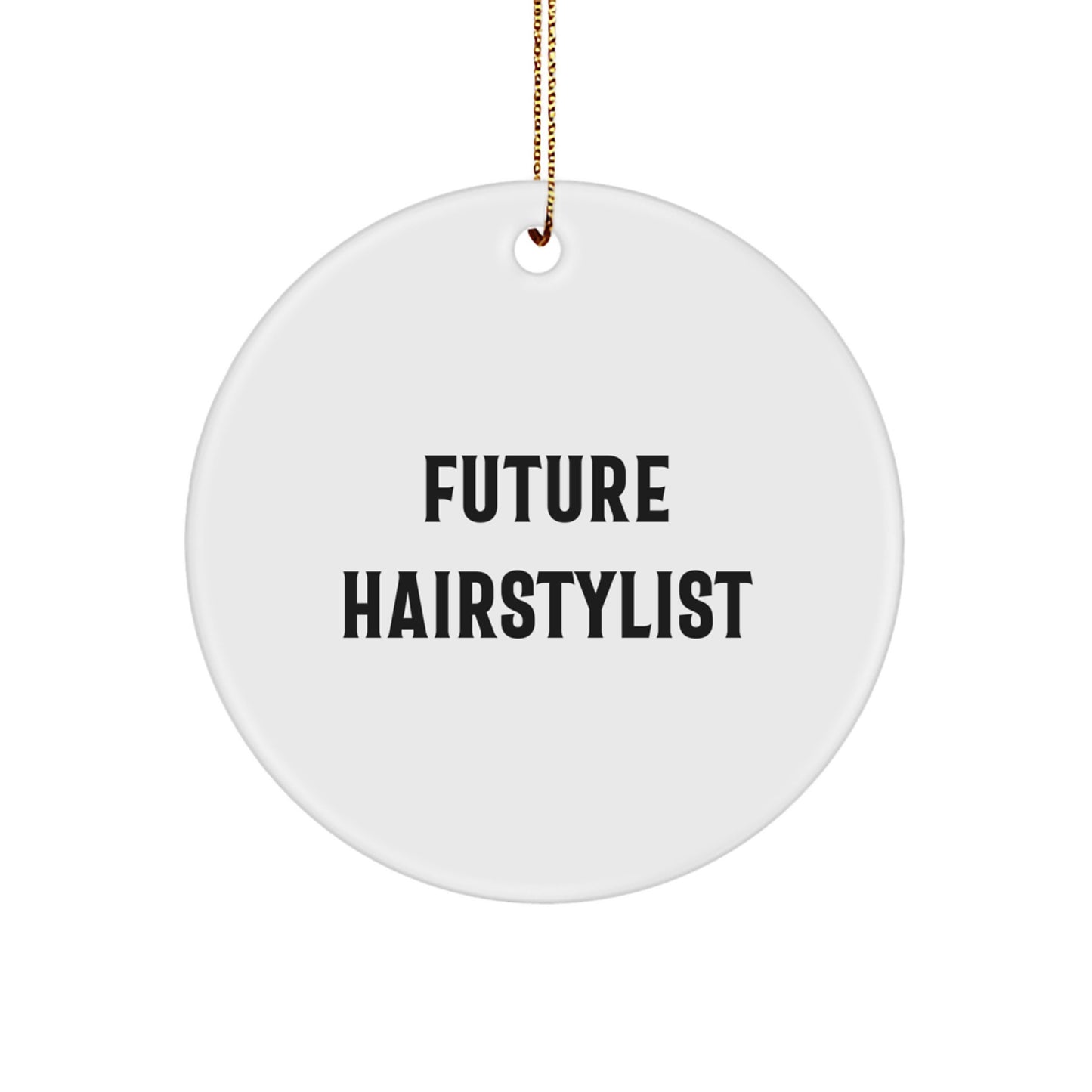 Funny Future Hairstylist Gifts from Mom, Circle Ornament for Hairstylist, Inspirational Christmas Unique Gifts - Image 1