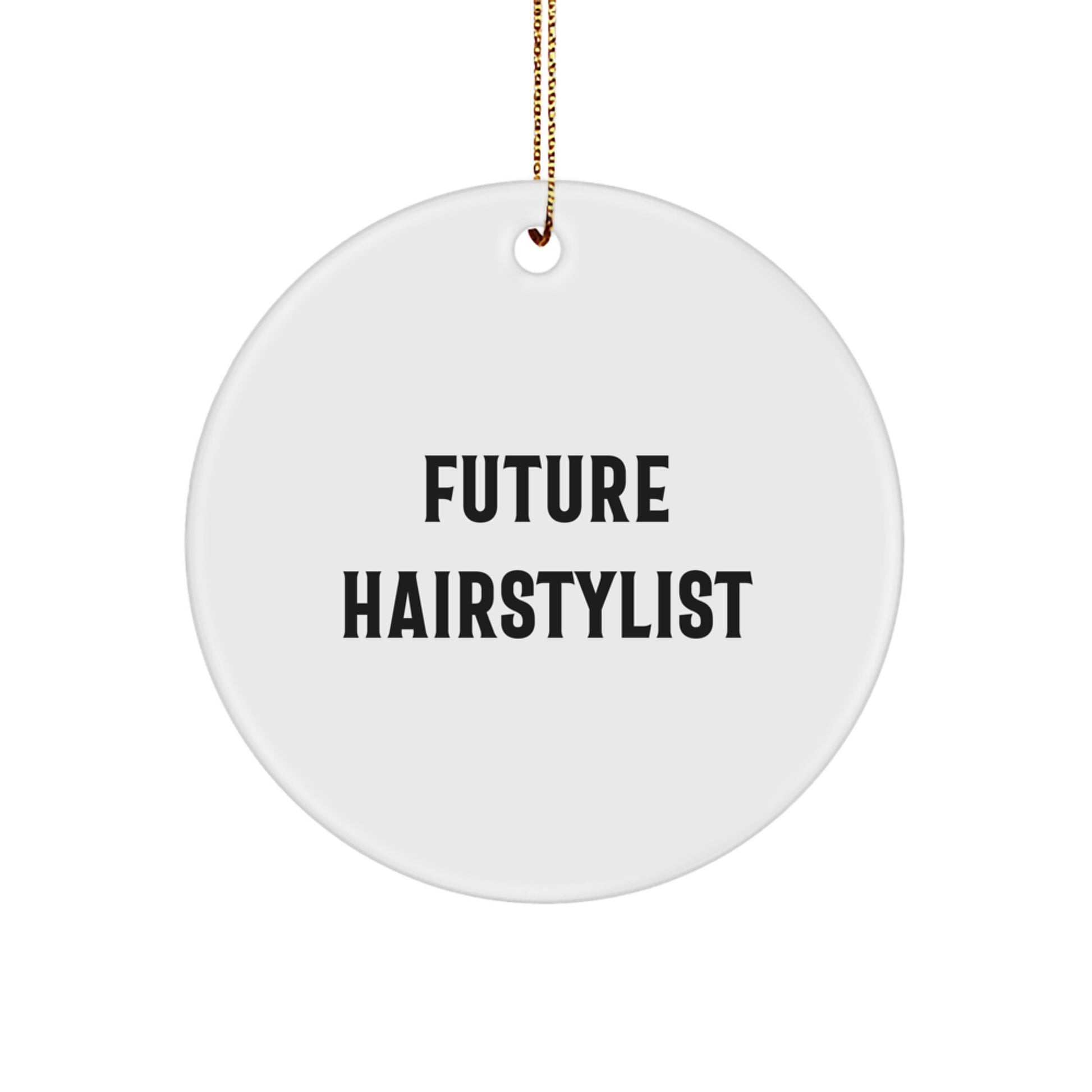 Funny Future Hairstylist Gifts from Mom, Circle Ornament for Hairstylist, Inspirational Christmas Unique Gifts - Image 1