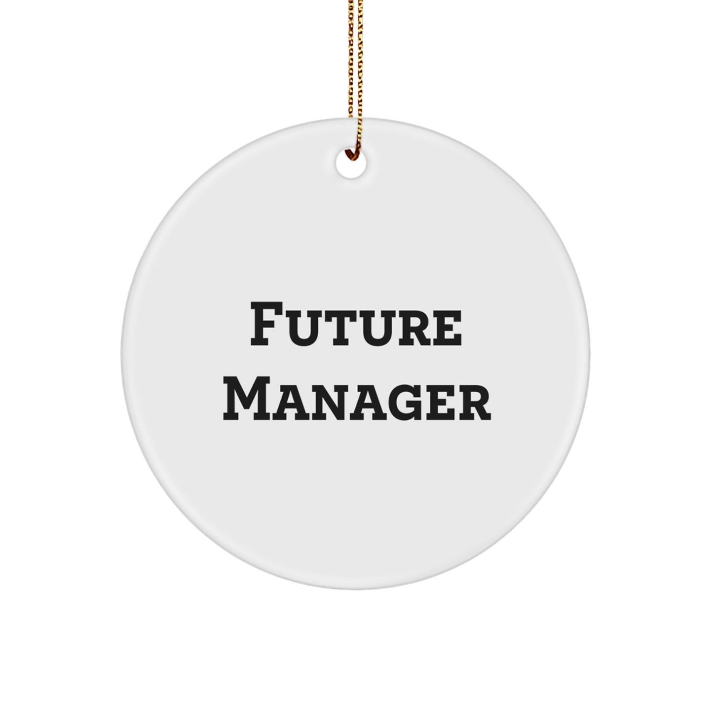 Funny Manager Gifts from Friends - Future Manager Circle Ornament Christmas Unique Decoration for Men and Women - Image 1