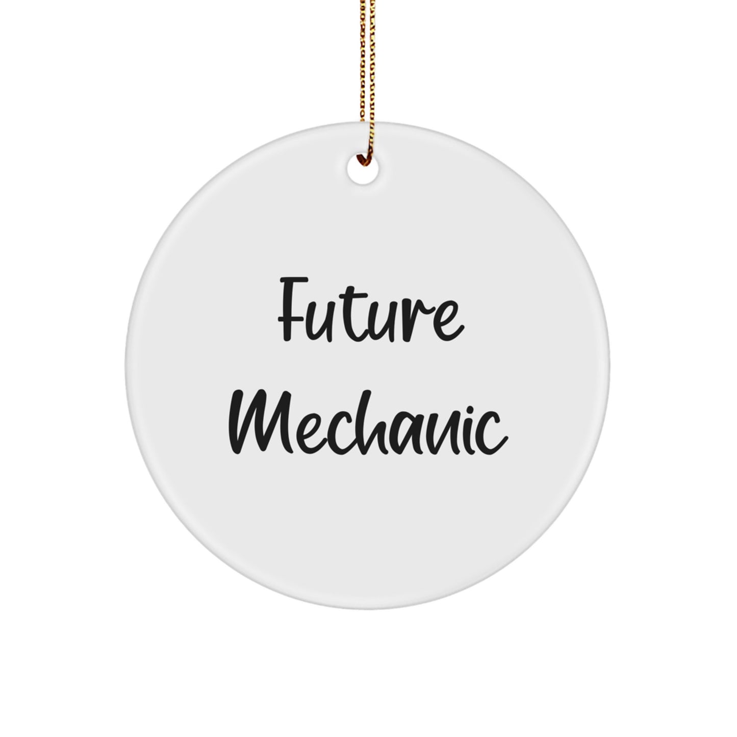 Mechanic Gifts for Men Funny Future Mechanic Christmas Ornament Circles - Image 1