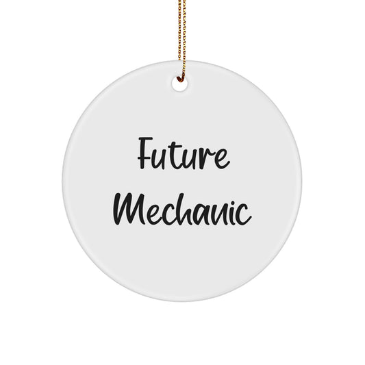 Mechanic Gifts for Men Funny Future Mechanic Christmas Ornament Circles - Image 1
