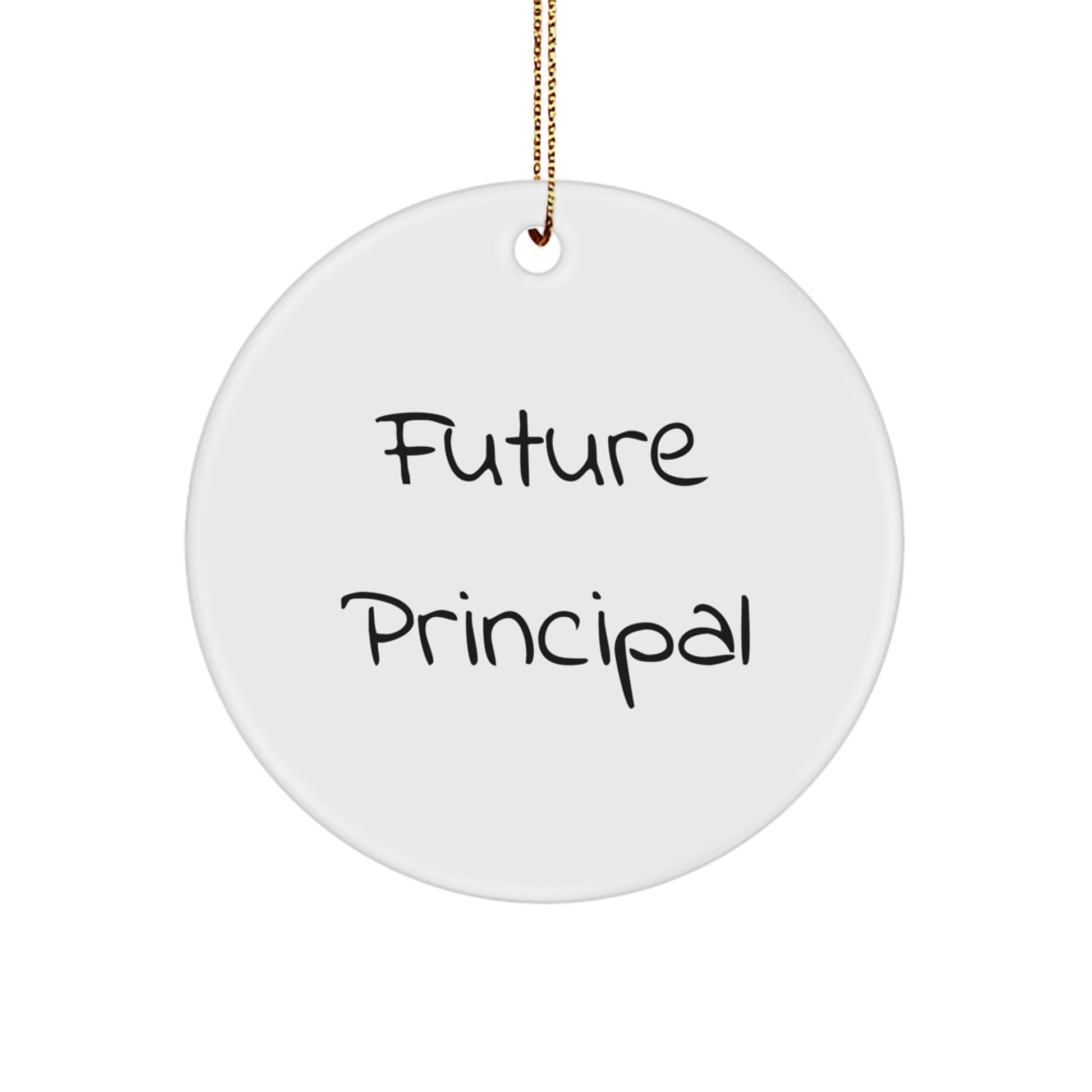 Funny Quote Gifts from Men to Future Principals, Christmas Unique Gifts for School Principals, Circle Ornament - Image 1
