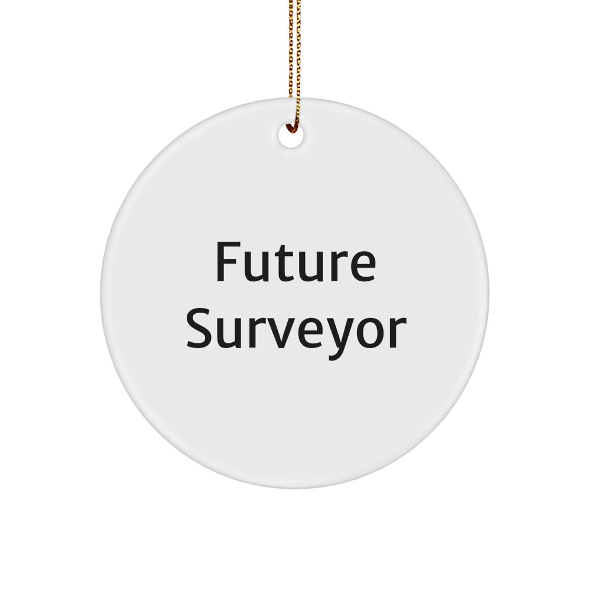 Future Surveyor Circle Ornament Gifts for Men with Funny Quote, Christmas Unique Gifts from Family - Image 1