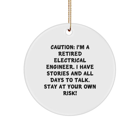 Funny Electrical Engineer Gifts from Friends, Cute Circle Ornaments for Electrical Engineer Men, Christmas Unique Gifts for Electrical Engineer - Image 1