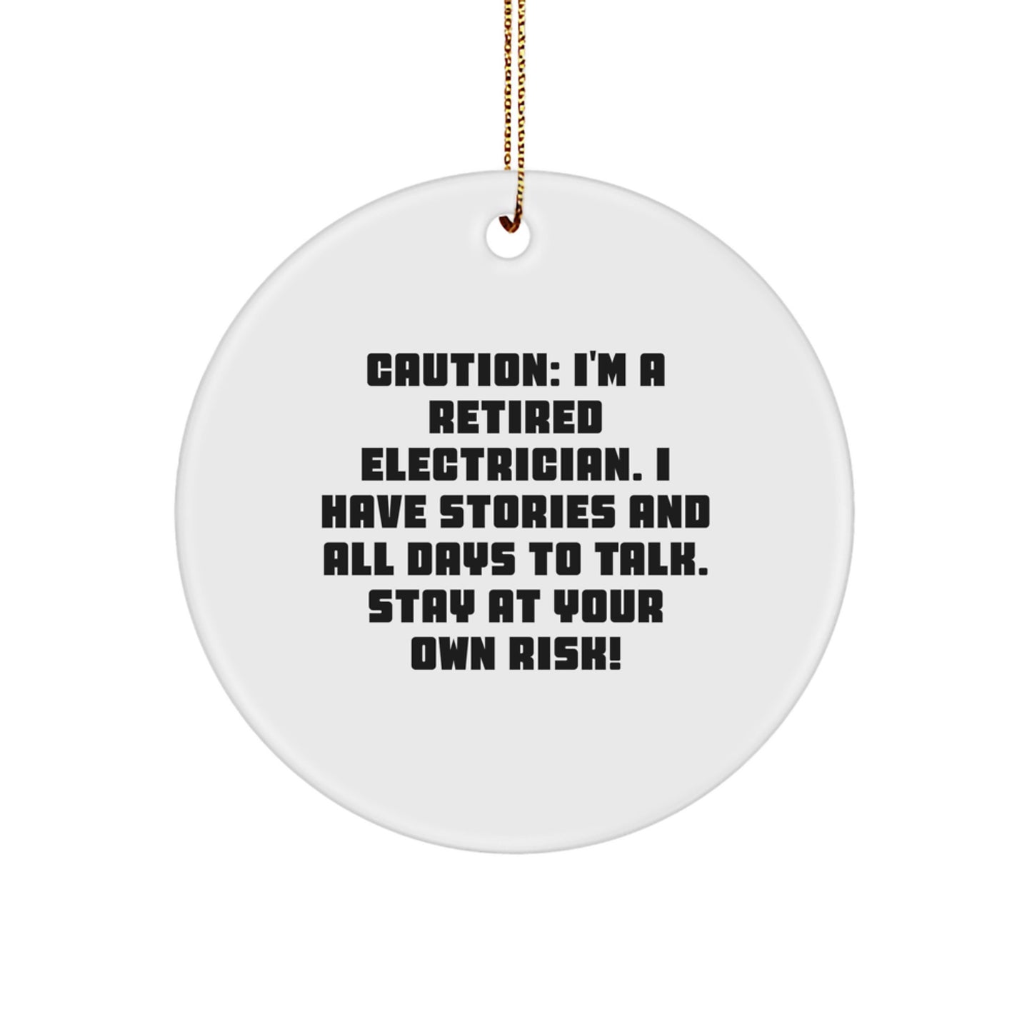 Funny Electrician Gifts, Electrician Retirement Circle Ornament, Christmas Decor for Friends and Family - Gifts from Men to Electrician - Image 1