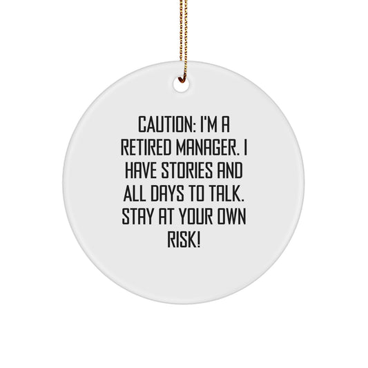 Manager's Wit Circle Ornament, Funny Quote, Gifts from Friends for Christmas, Manager Gifts - Image 1