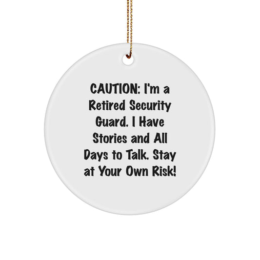 Funny Security Guard Christmas Circle Ornament Gifts from Men to Family - Image 1