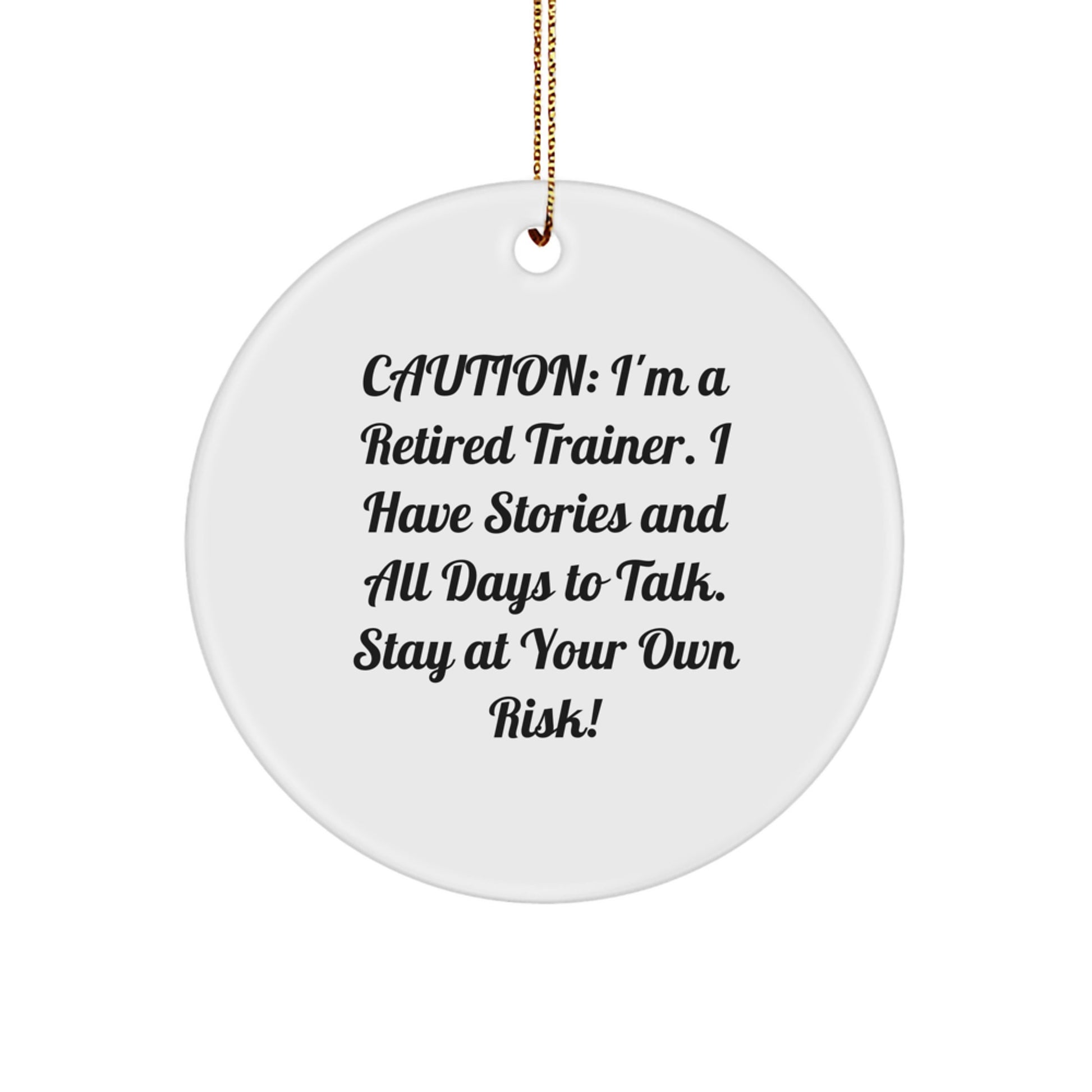 Funny Trainer Circle Ornament Gifts for Trainer Men Women Friends Christmas Decorations - Trainer, Circle Ornament, Funny Quote - Image 1