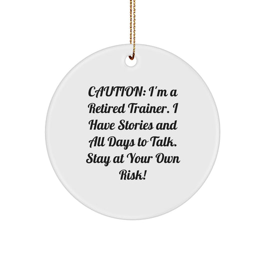 Funny Trainer Circle Ornament Gifts for Trainer Men Women Friends Christmas Decorations - Trainer, Circle Ornament, Funny Quote - Image 1