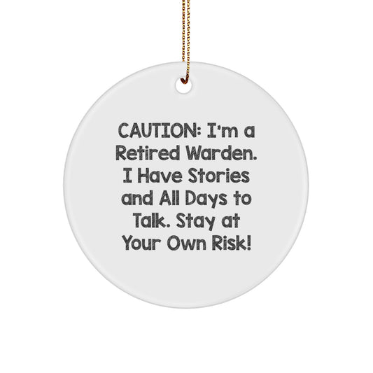 Unique Warden Christmas Circle Ornament Funny Gift from Friends for Men Warden Lover - Image 1