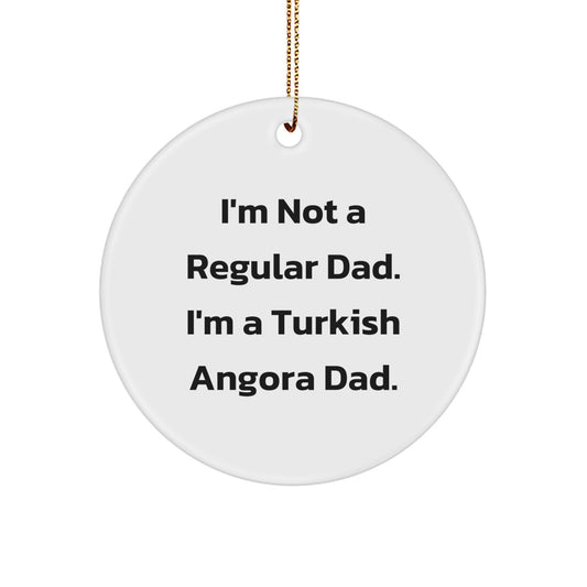 Turkish Angora Cat Dad Gifts from Men to Turkish Angora Cat - Funny Circle Ornament for Christmas - Image 1