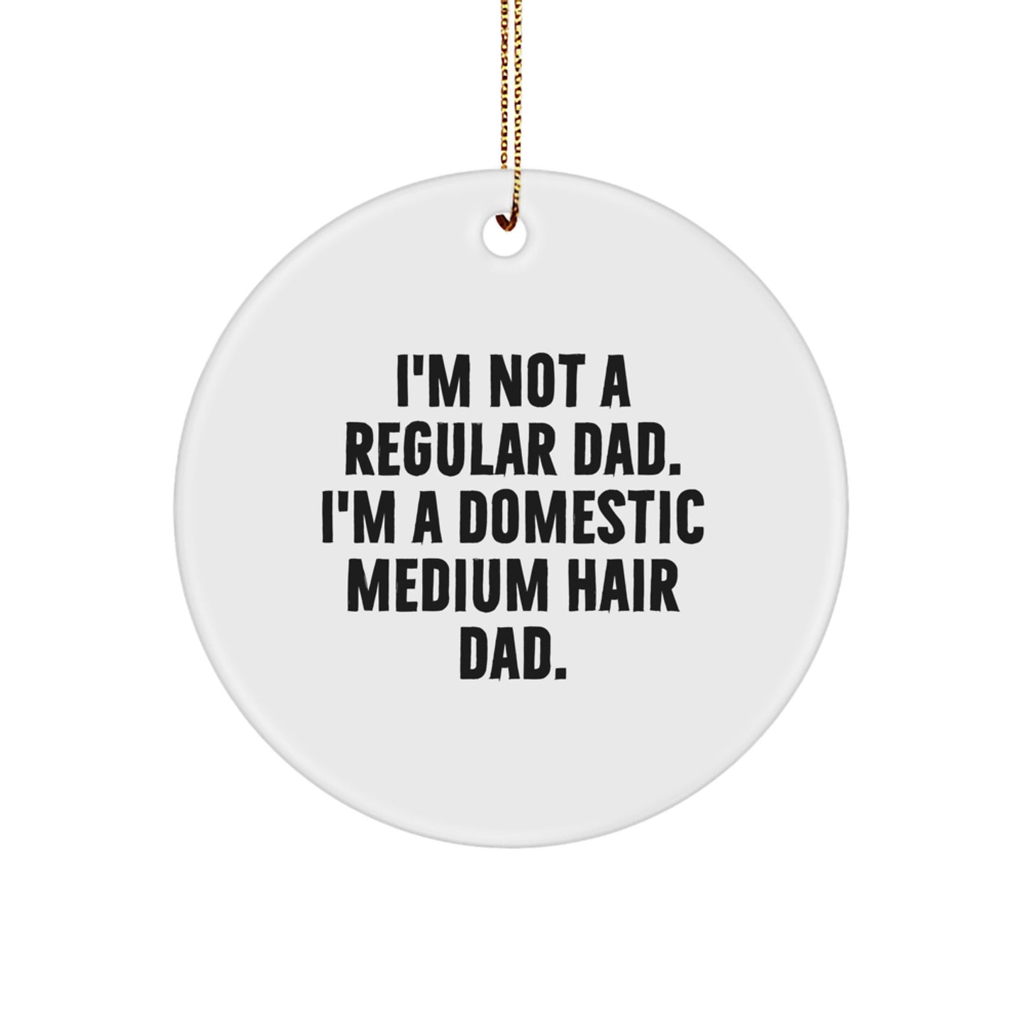 Funny Quotes for Domestic Medium Hair Dad, Christmas Unique Gifts, Circle Ornament for Home Decor from Dad to Domestic Medium Hair - Image 1