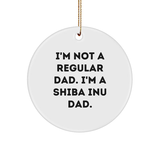 Funny Shiba Inu Dad Gifts for Men from Family, Unique Circle Ornament for Christmas Unique Gifts - Image 1