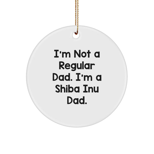 Funny Shiba Inu Dad Gifts for Christmas Unique Circle Ornaments for Men, Women, Friends, Family, Gifts from Dad to Shiba Inu Dog, Shiba Inu Dad Circle Ornament - Image 1