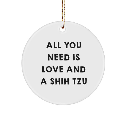 Shih Tzu Dog Lover Gifts from Friends, Family, Coworkers to Shih Tzu Dog Owners - Funny Circle Ornament, Christmas Unique Gift - Image 1