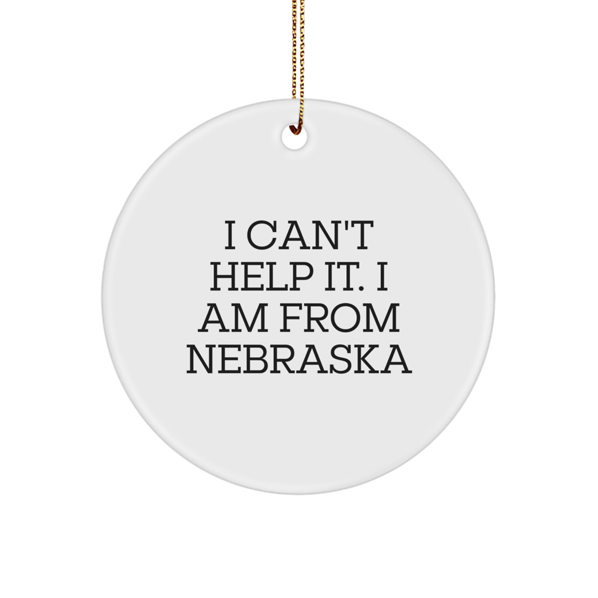 Funny Nebraska Circle Ornament Gifts from Friends and Family - I 'm from Nebraska Gifts for Him Her - Image 1