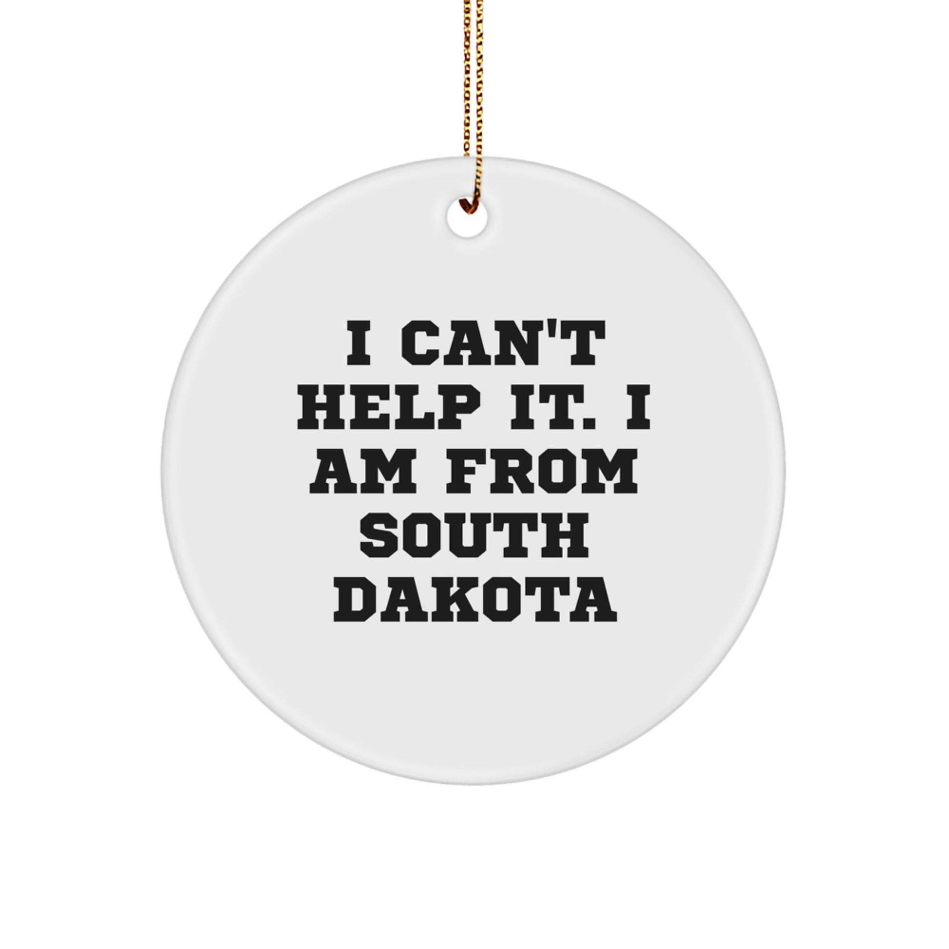 Funny South Dakota Gifts from I Love, Circle Ornament, Christmas Unique Gifts for Him, Her, Family, Friends - Image 1