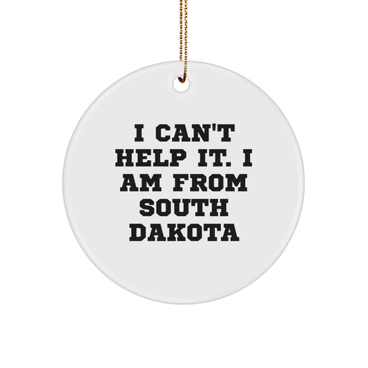 Funny South Dakota Gifts from I Love, Circle Ornament, Christmas Unique Gifts for Him, Her, Family, Friends - Image 1