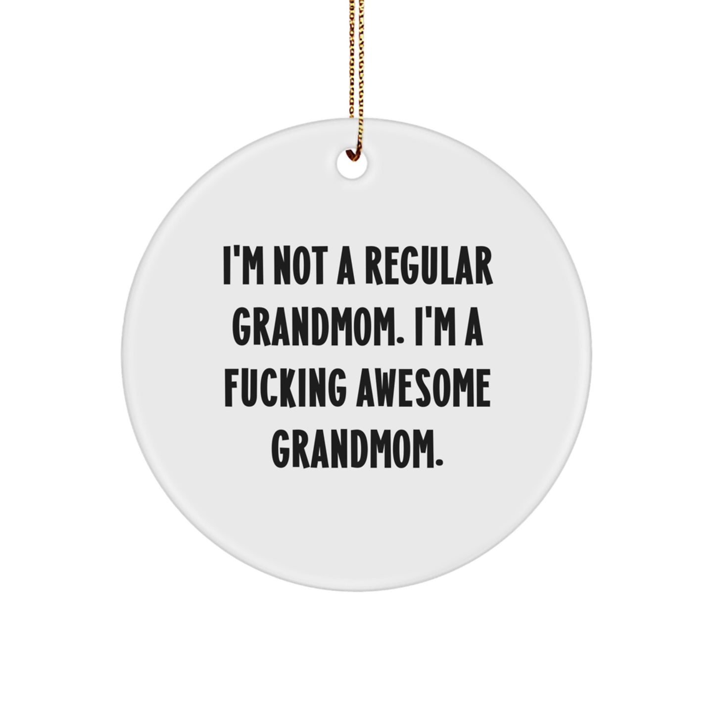 Funny Grandmom Gifts from Men or Women, Awesome Circle Ornament for Grandmom, Christmas Unique Presents - Image 1