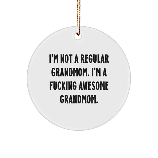 Funny Grandmom Gifts from Men or Women, Awesome Circle Ornament for Grandmom, Christmas Unique Presents - Image 1