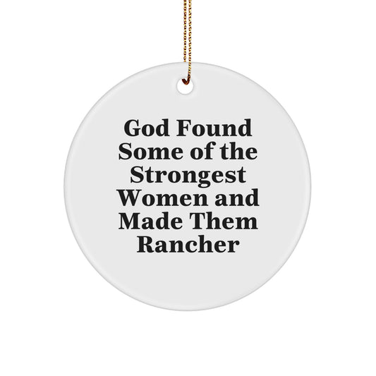 Funny Rancher Christmas Circle Ornament Gifts from Men for Women Friends Family - Image 1