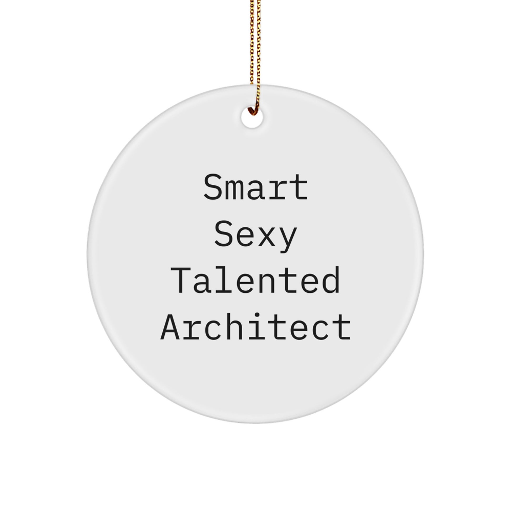 Gifts from Friends for Architects - 'Smart Sexy Talented' Circle Ornament, White, 2.75\ - Image 1
