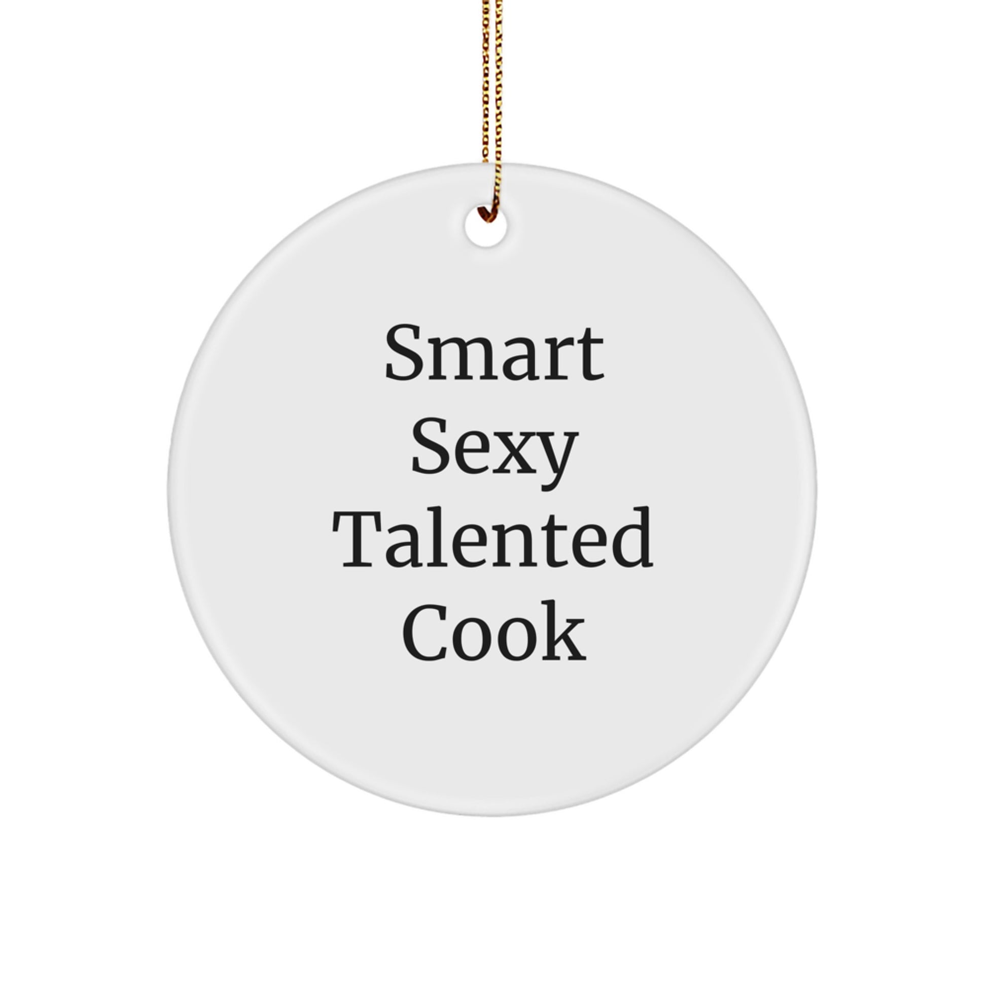 Cook, Funny Quote Circle Ornament, Gifts from Family for Men, Unique Christmas Decorations - Image 1