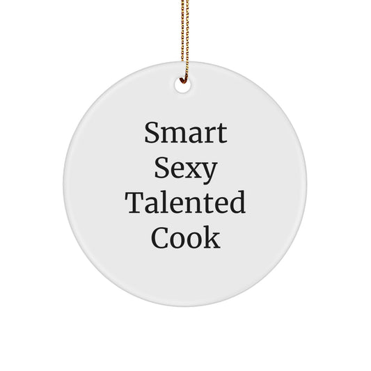 Cook, Funny Quote Circle Ornament, Gifts from Family for Men, Unique Christmas Decorations - Image 1