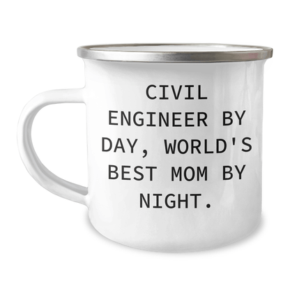 Civil Engineer Gifts, Camping Mug, Funny Quote Dad's Day Unique Gifts from Family - Victory Thru Vision 