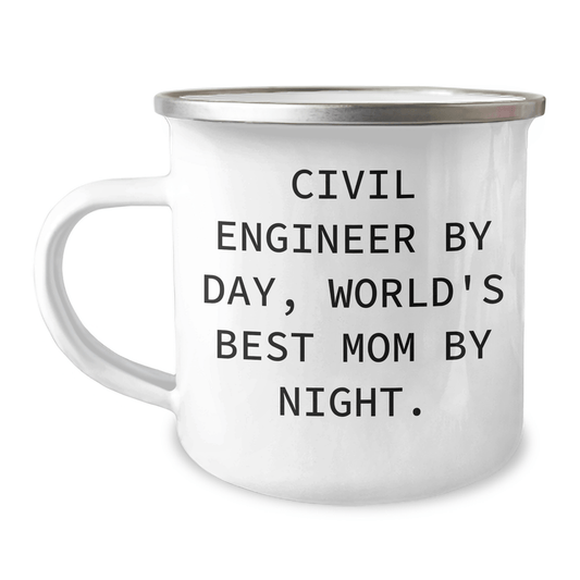 Civil Engineer Gifts, Camping Mug, Funny Quote Dad's Day Unique Gifts from Family - Victory Thru Vision 