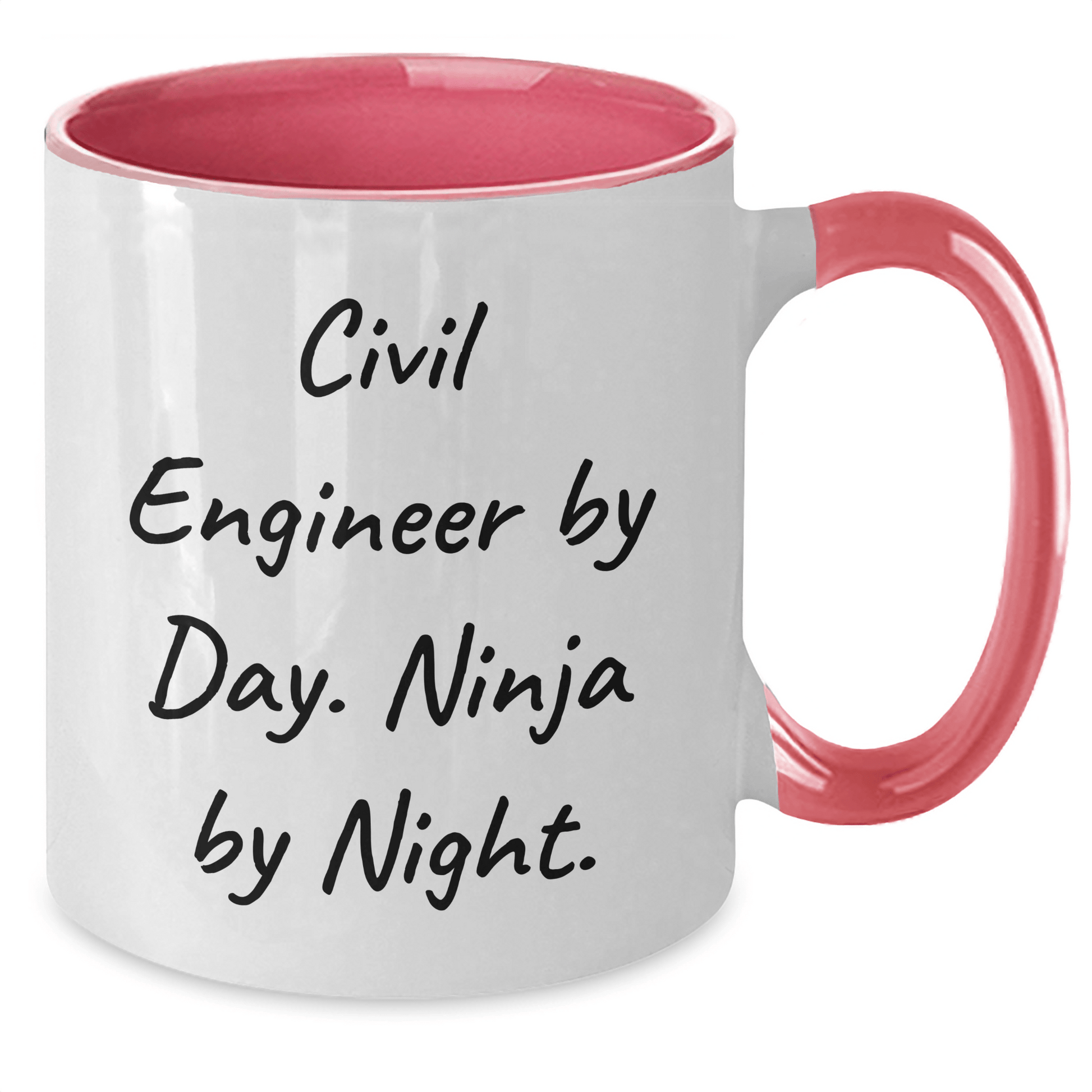 Civil Engineer Gifts for Graduation, Funny Ninja Mug by Friends, Perfect for Men, Unique Two Tone Coffee Mug - Victory Thru Vision