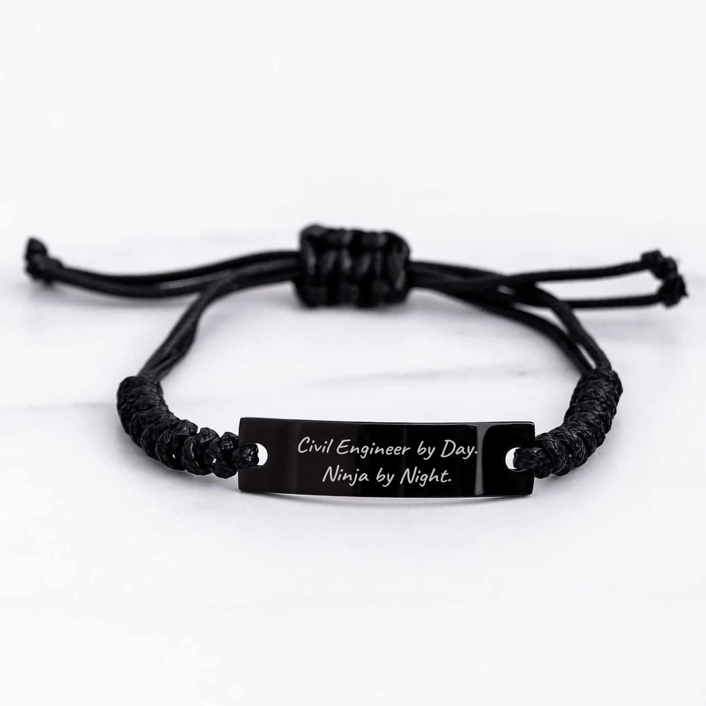 Civil Engineer Gifts from Friends - 'Civil Engineer By Day. Ninja By Night.' Rope Bracelet, Adjustable Graduation Unique Gifts for Men Women - Victory Thru Vision