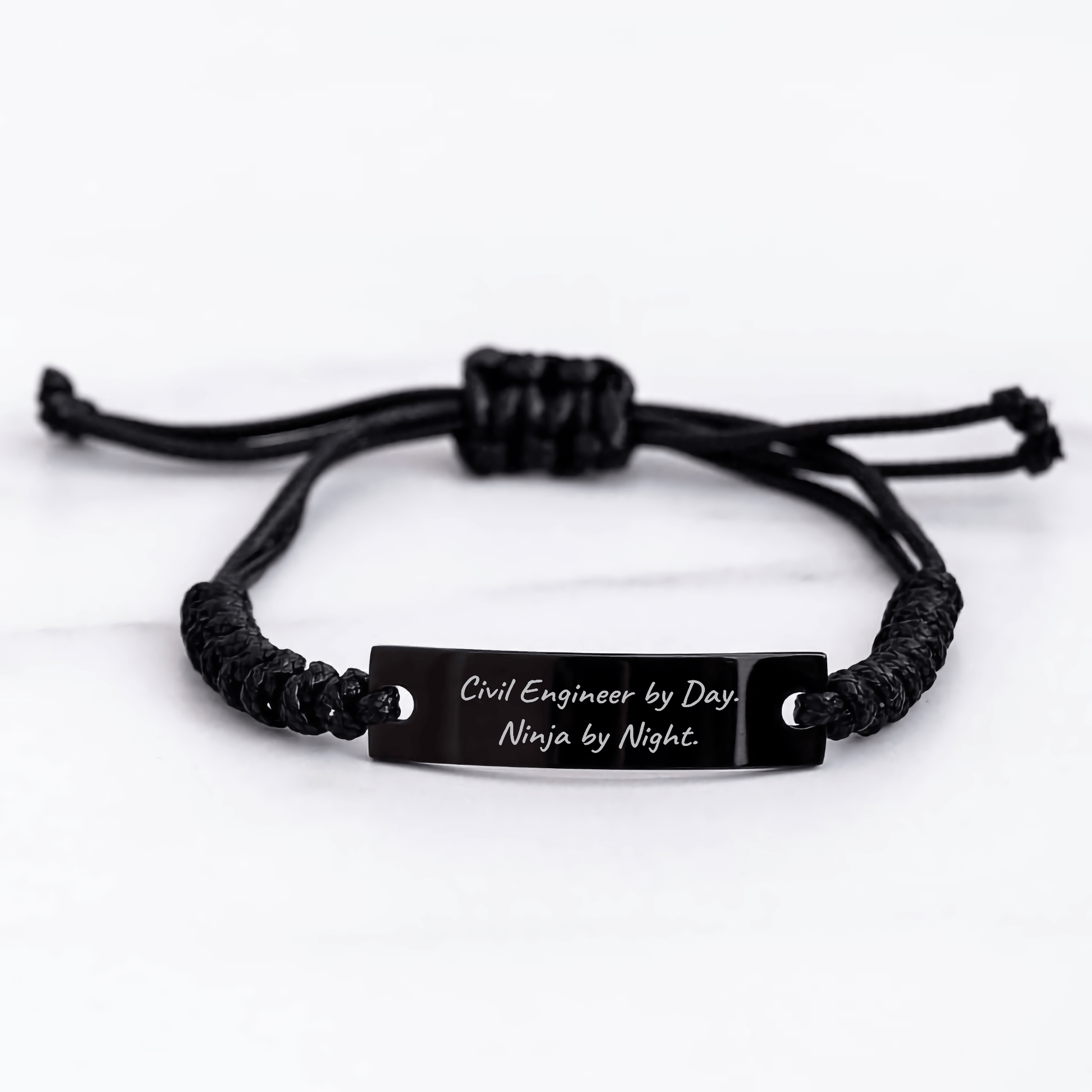 Civil Engineer Gifts from Friends - 'Civil Engineer By Day. Ninja By Night.' Rope Bracelet, Adjustable Graduation Unique Gifts for Men Women - Victory Thru Vision