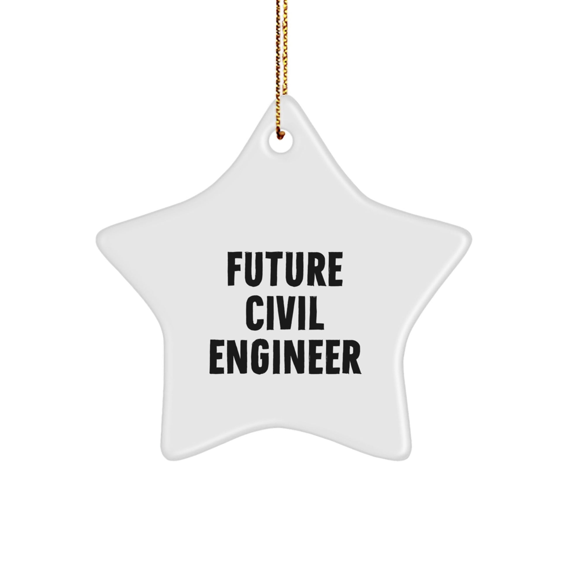 Civil Engineer Gifts from Men to Future Civil Engineers - Star Ornament for Christmas - Funny Quote - Victory Thru Vision