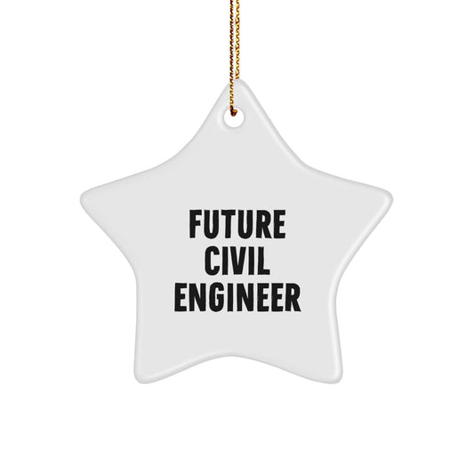 Civil Engineer Gifts from Men to Future Civil Engineers - Star Ornament for Christmas - Funny Quote - Victory Thru Vision