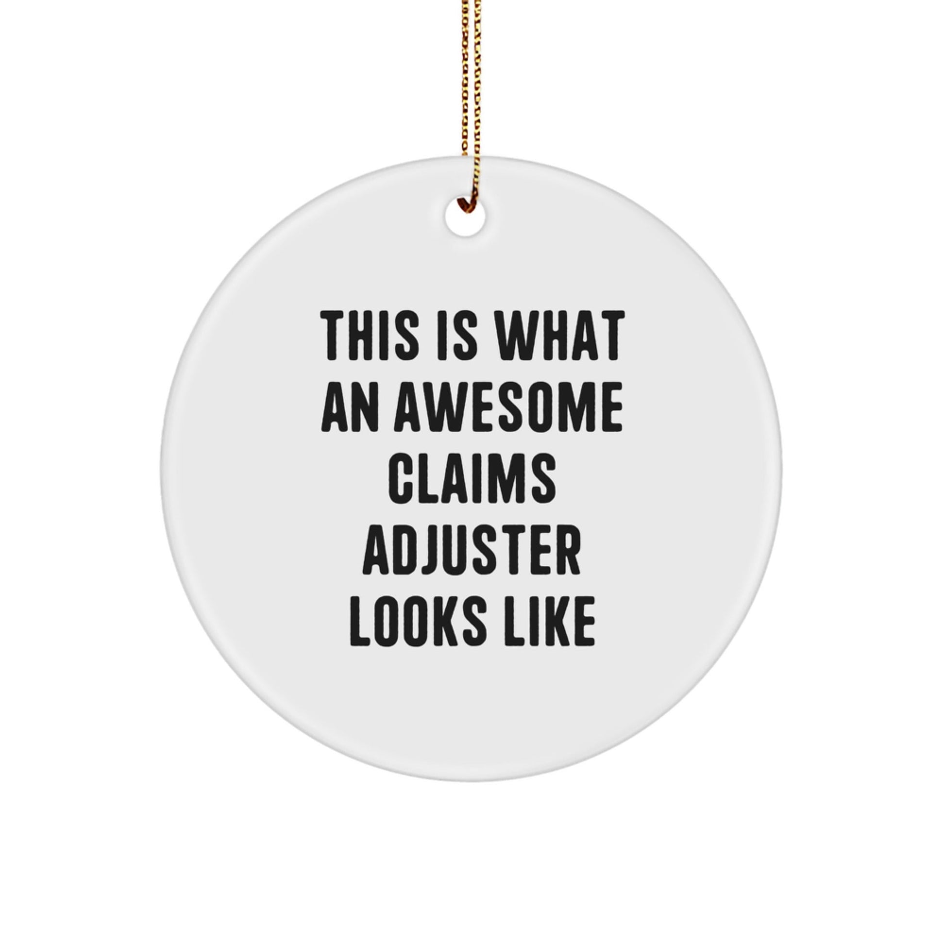 Claims Adjuster Gifts from Friends - Inspirational Circle Ornament for Christmas - Victory Thru Vision