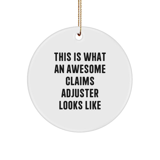 Claims Adjuster Gifts from Friends - Inspirational Circle Ornament for Christmas - Victory Thru Vision
