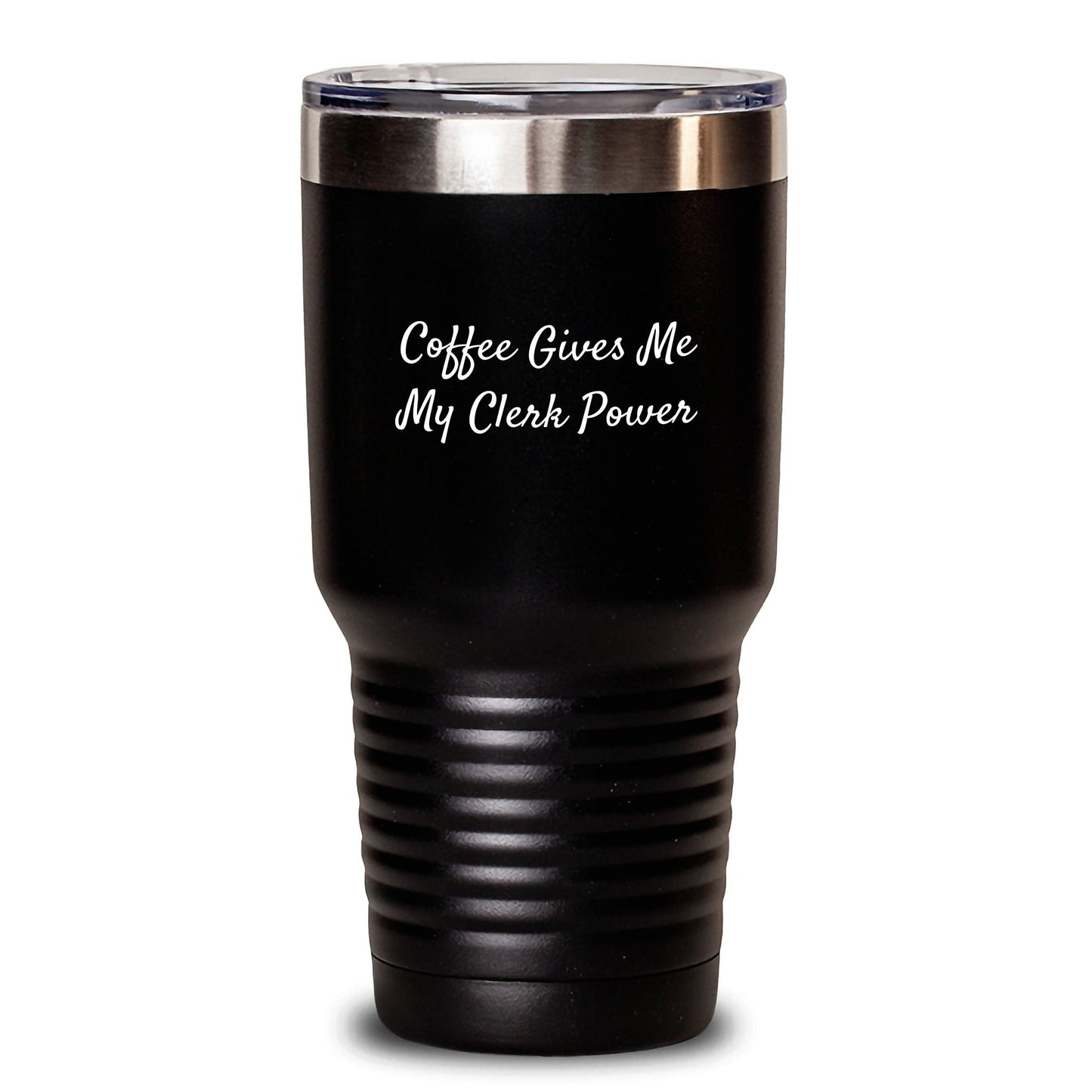 Clerk Power Gifts from Family, Funny Coffee Lovers Tumbler for Clerk, Graduation Unique Gifts - Victory Thru Vision