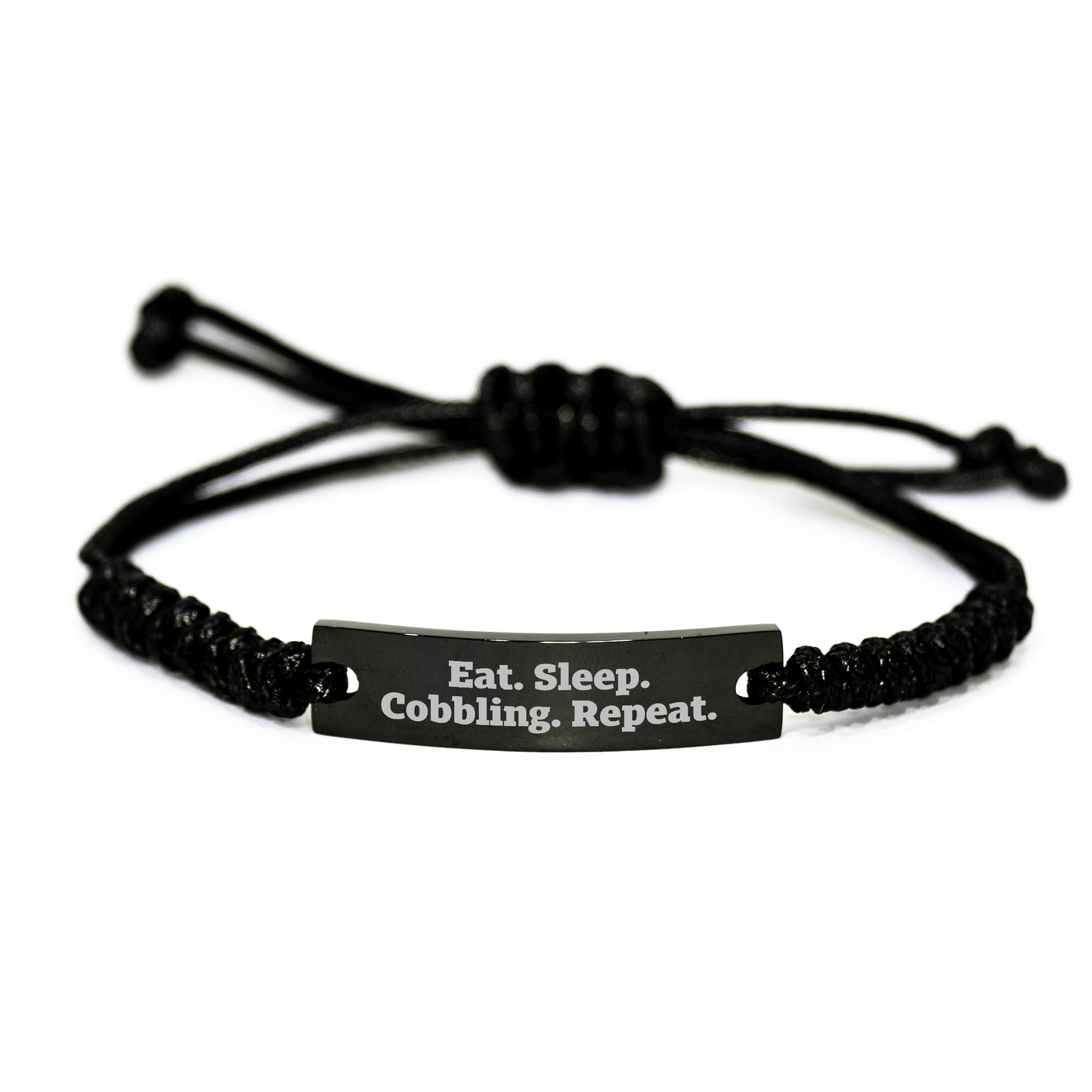 Cobbling Enthusiast Gifts from Men - Eat. Sleep. Cobbling. Repeat. Rope Bracelet for Father's Day, Gifts for Dad, Gifts from Family - Victory Thru Vision 