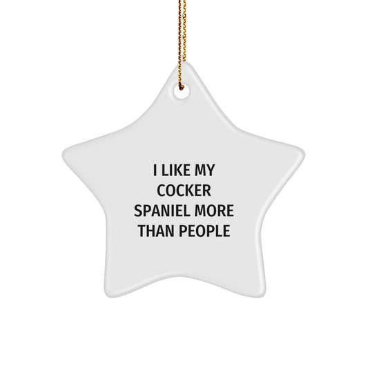 Cocker Spaniel Dog Lovers Funny Star Ornament Gifts from Family, Friends, and Coworkers for Christmas - Victory Thru Vision
