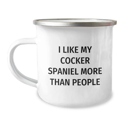Cocker Spaniel Dog Lovers Gifts from Friends and Family, Funny Quote Mug for Birthday, 12 oz Stainless Steel Camping Mug - Victory Thru Vision