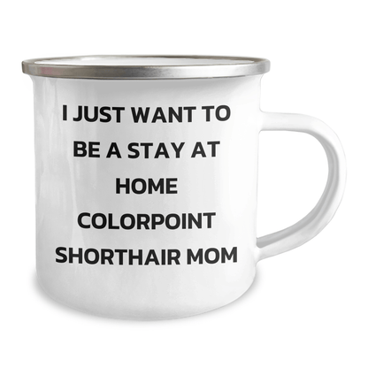 Colorpoint Shorthair Cat Gifts, Funny Quote Mom, Stainless Steel Camping Mug for Father's Day Unique Gifts from Family, Gifts for Dad - Victory Thru Vision 