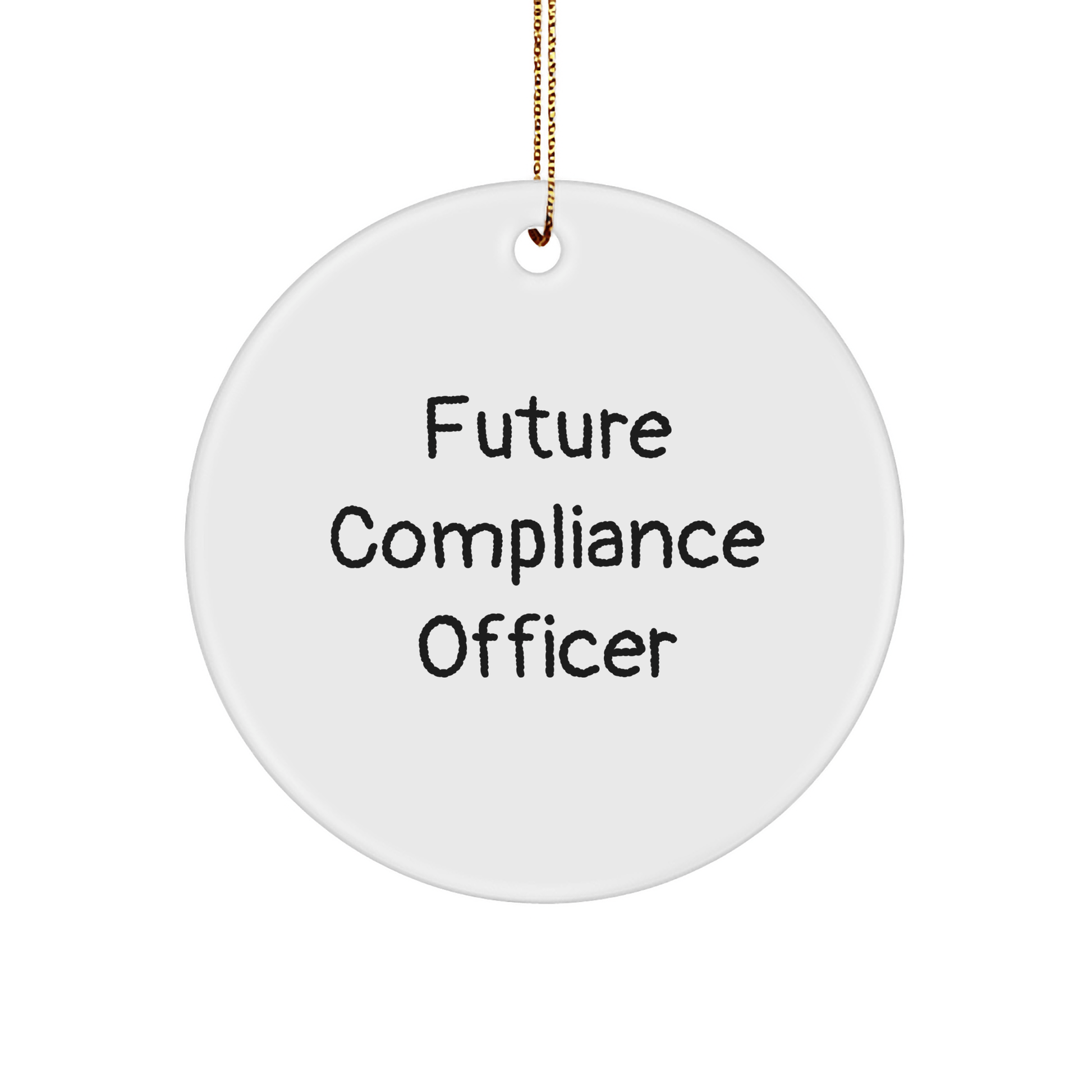 Compliance Officer Gifts from Friends - Funny Circle Ornament for Future Compliance Officer, 'May the future be bright' - Christmas Unique Gifts - Victory Thru Vision