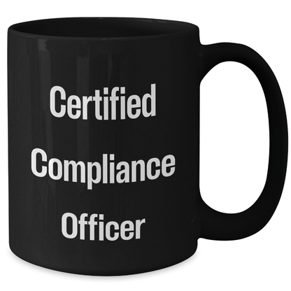 Compliance Officer Gifts from Friends, Unique Black Coffee Mugs for Certified Compliance Officers, Funny Inspirational Quote for Father's Day, Gifts for Men - Victory Thru Vision