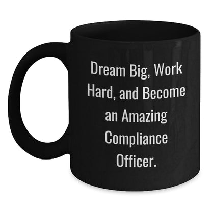 Compliance Officer Gifts, Funny Quote, Black Coffee Mug, Graduation Unique Gifts from Family, Gifts for Compliance Officer - Victory Thru Vision